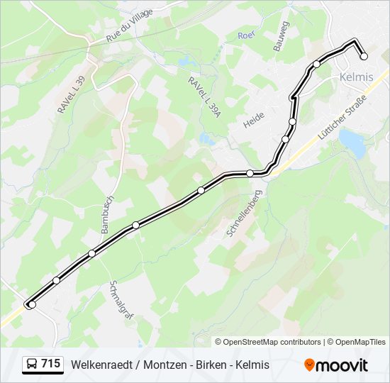 715 bus Line Map