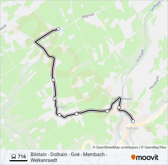 Plan de la ligne 716 de bus