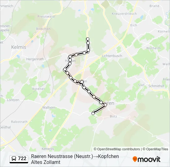 722 Bus Line Map