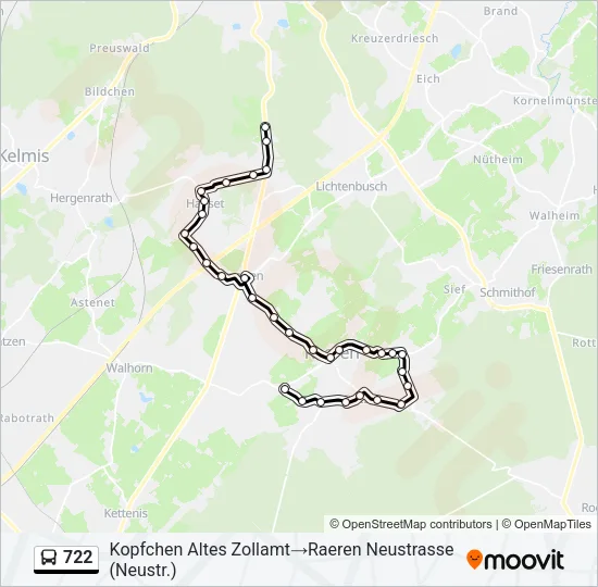 722 Bus Line Map
