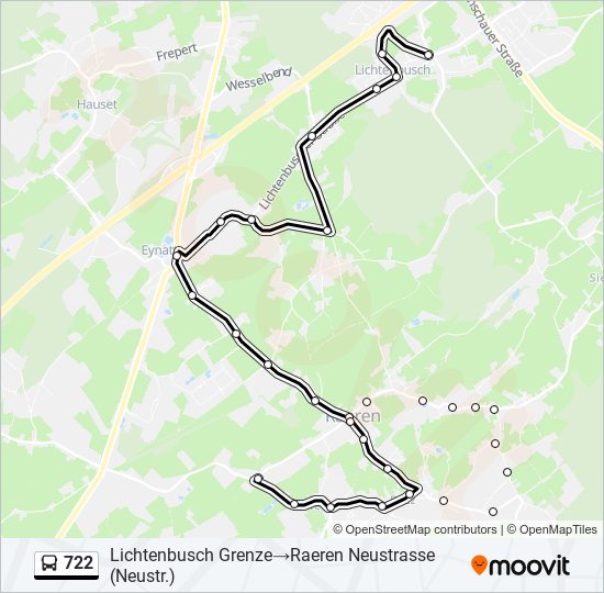 722 bus Line Map