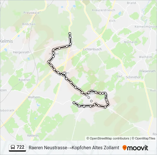722 Bus Line Map