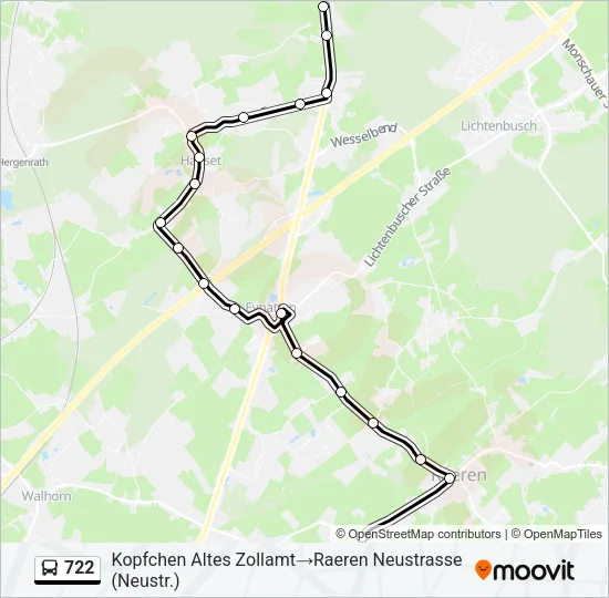 722 Bus Line Map