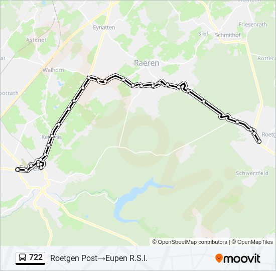 722 bus Line Map