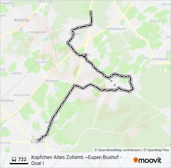722 Bus Line Map