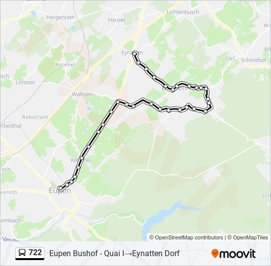 722 bus Line Map