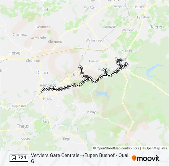724 Bus Line Map