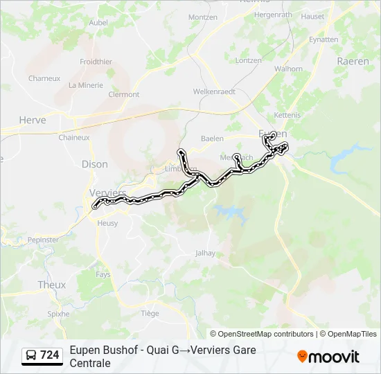 724 Bus Line Map