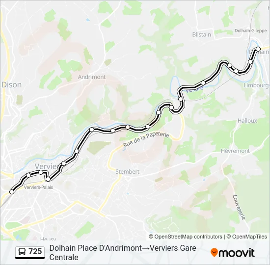 725 Bus Line Map