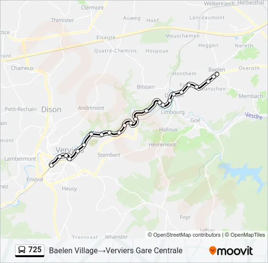 725 Bus Line Map