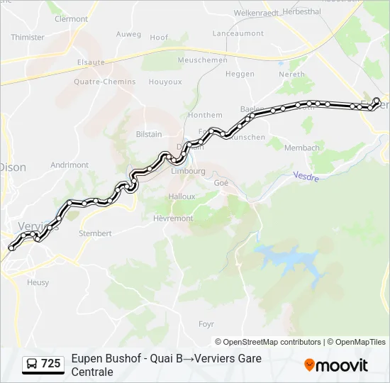 725 Bus Line Map
