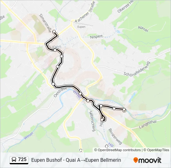 725 Bus Line Map