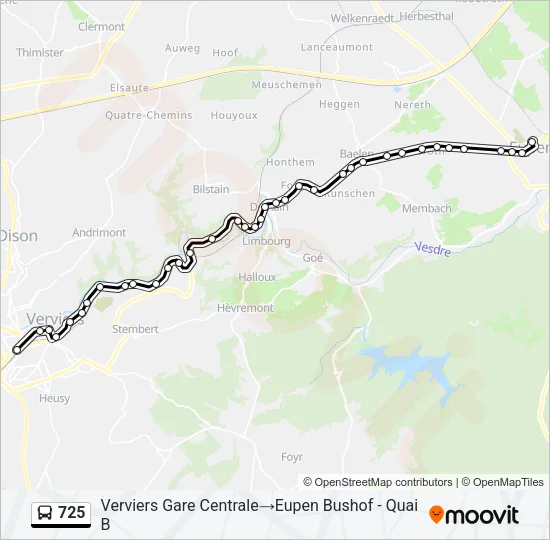 725 Bus Line Map