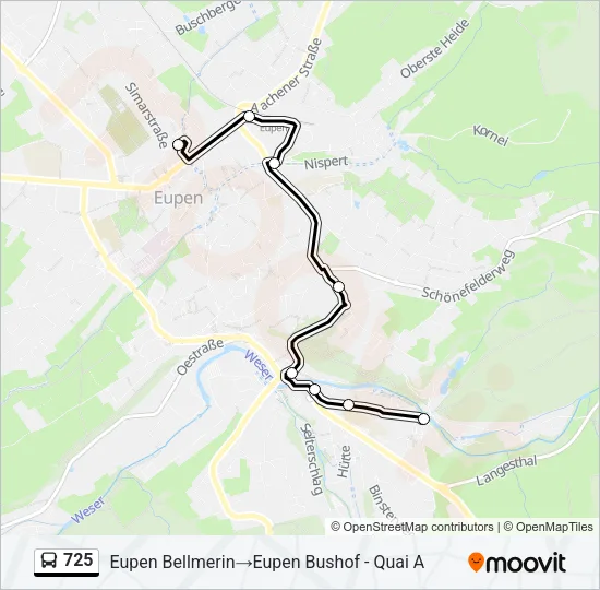 725 Bus Line Map