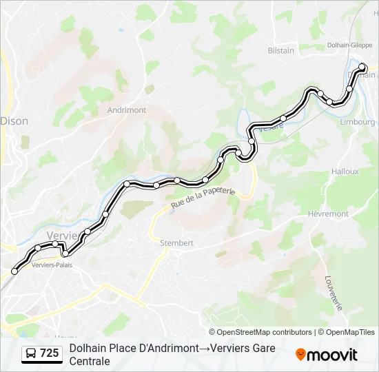 725 Bus Line Map