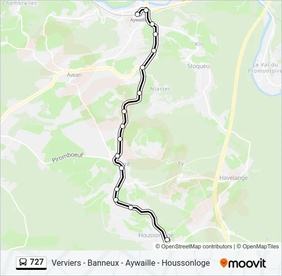 727 Bus Line Map