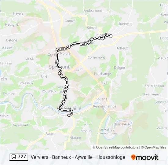 727 Bus Line Map