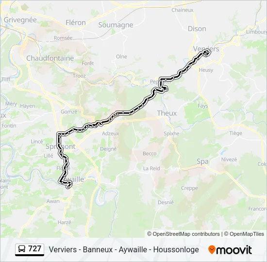 727 Bus Line Map