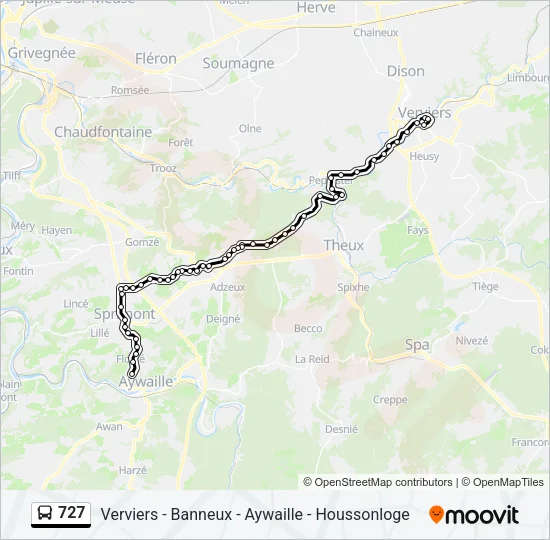 727 Bus Line Map