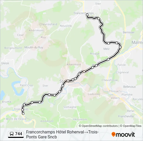 744 Bus Line Map