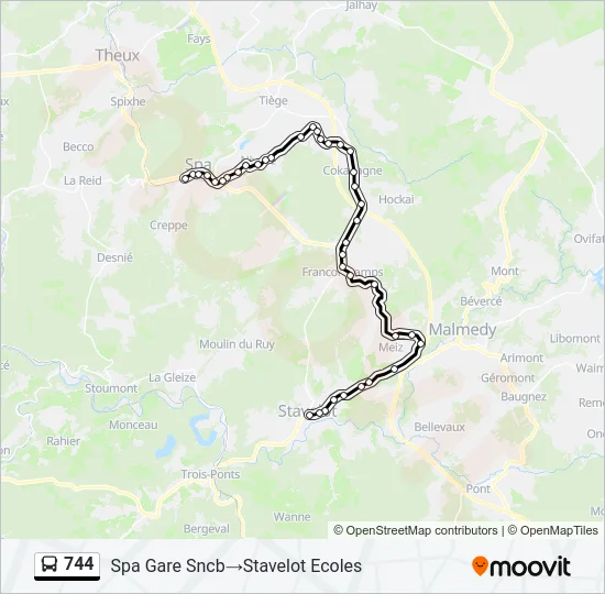 744 Bus Line Map