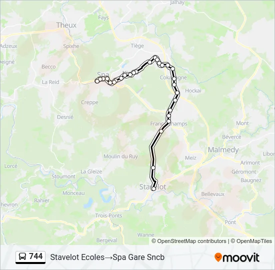 744 Bus Line Map
