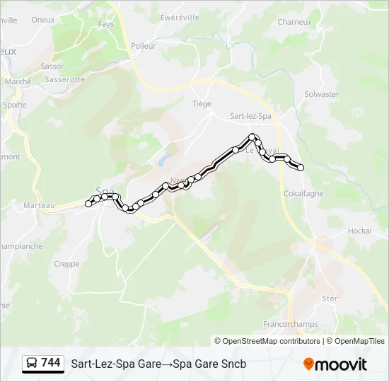 744 Bus Line Map