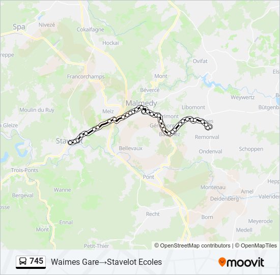 Plan de la ligne 745 de bus