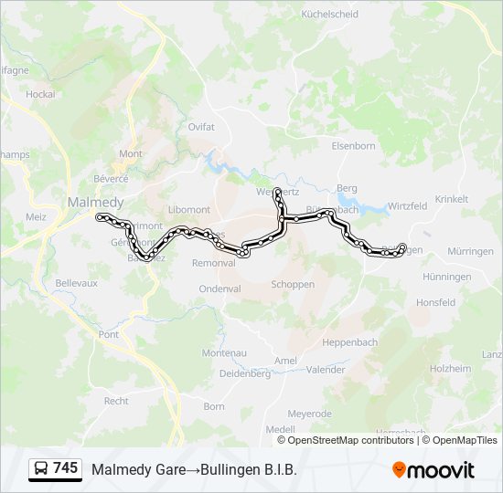 745 bus Line Map