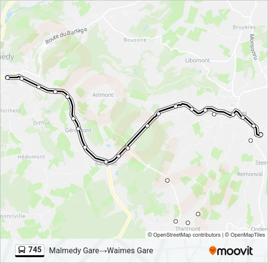 745 Bus Line Map