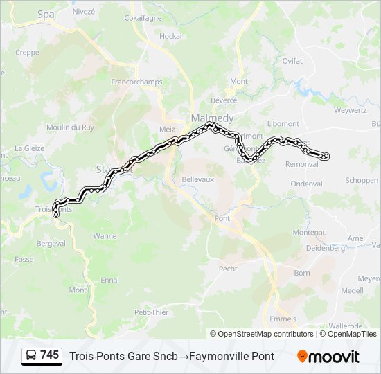 745 bus Line Map