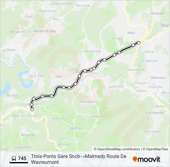 745 Bus Line Map