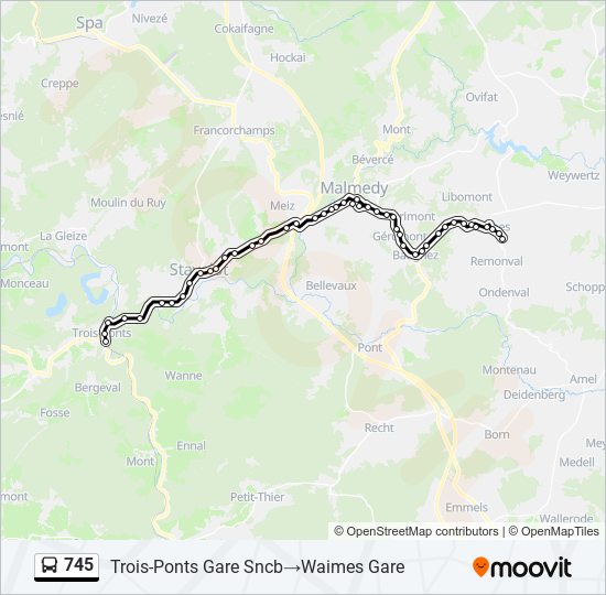 Plan de la ligne 745 de bus