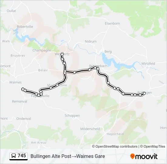 745 Bus Line Map