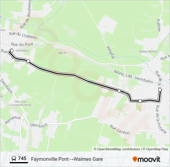 745 Bus Line Map