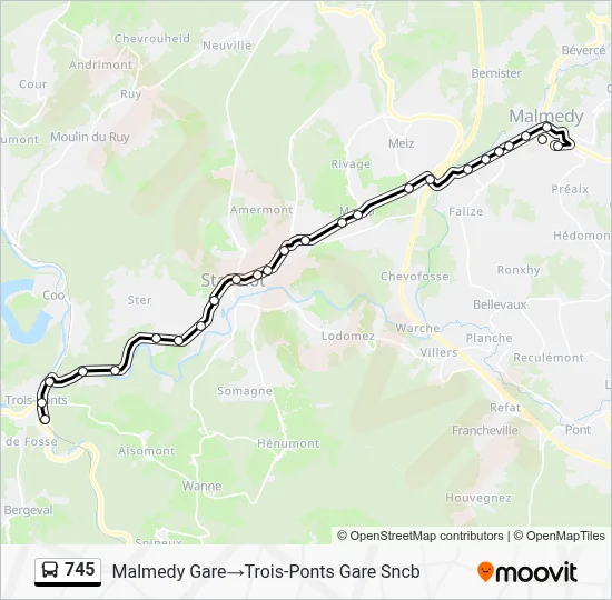 745 Route: dienstregelingen, haltes en kaarten - Malmedy Gare‎→Trois ...