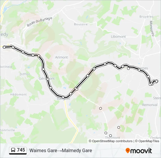 745 Bus Line Map
