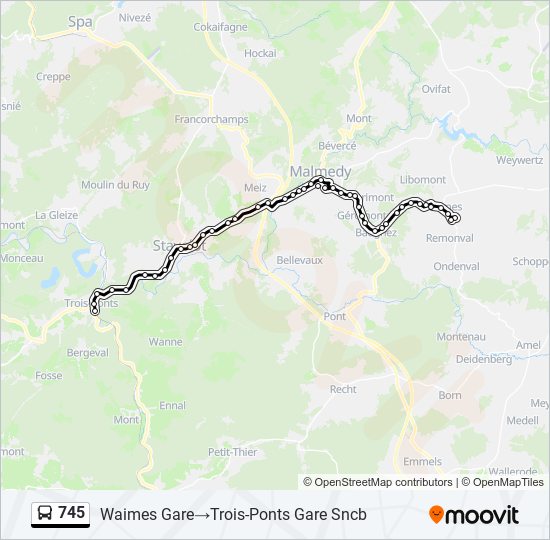 Plan de la ligne 745 de bus