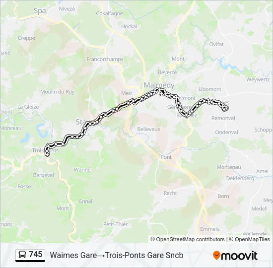 745 Bus Line Map