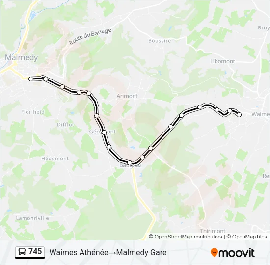 745 Bus Line Map