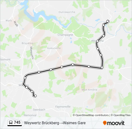 745 Bus Line Map
