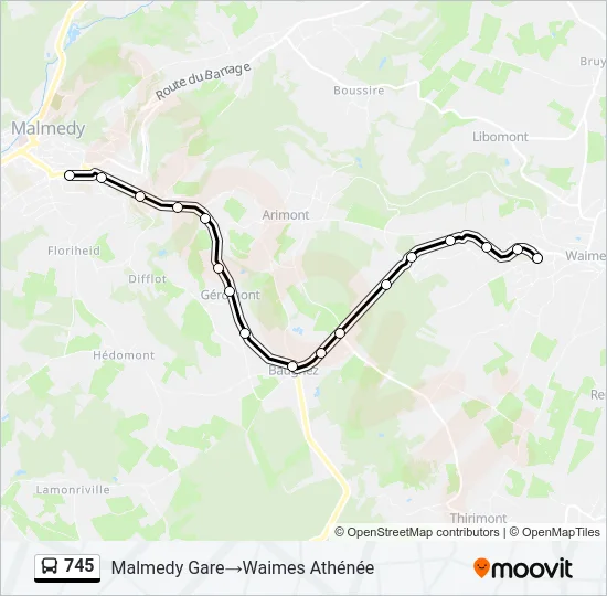 745 Bus Line Map