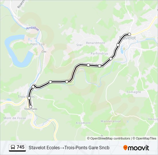 Plan de la ligne 745 de bus