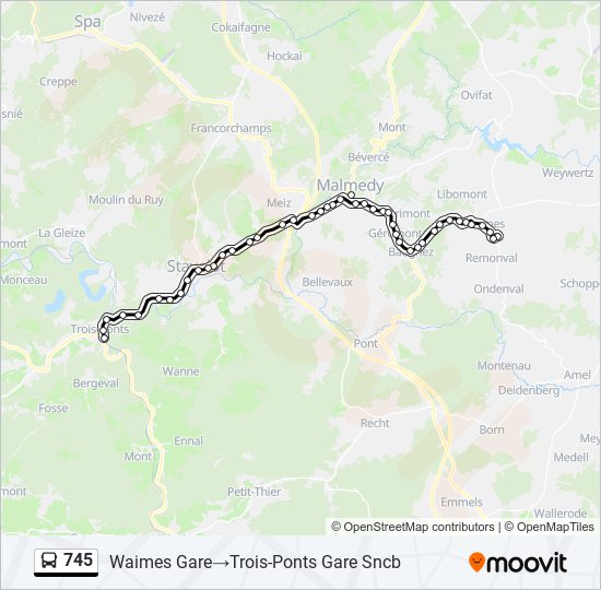 745 bus Line Map