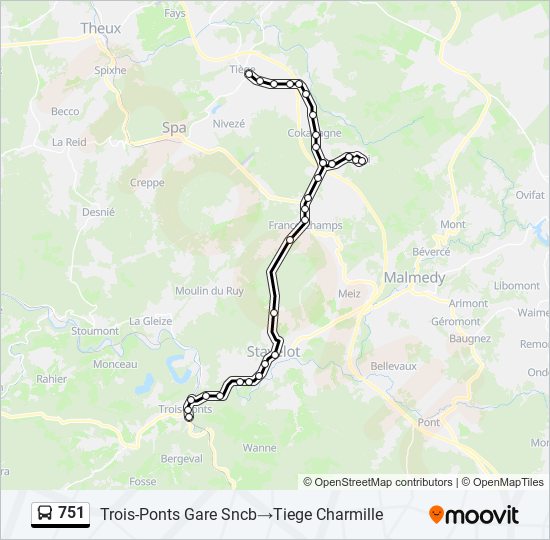 751 bus Line Map