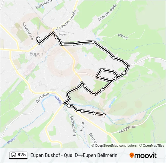 825 Bus Line Map