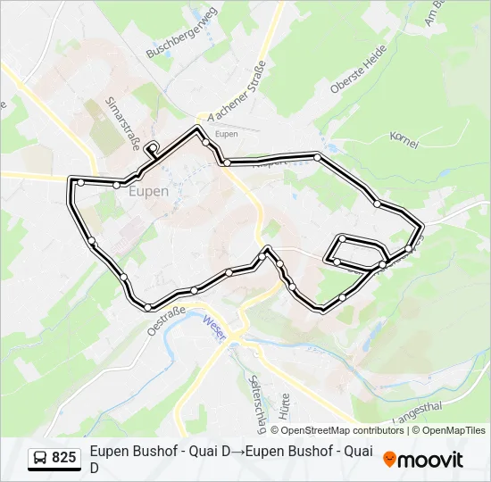825 Bus Line Map