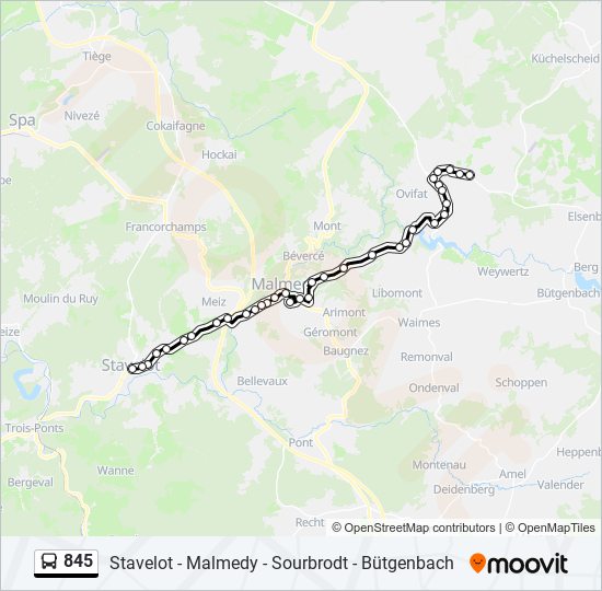 845 bus Line Map