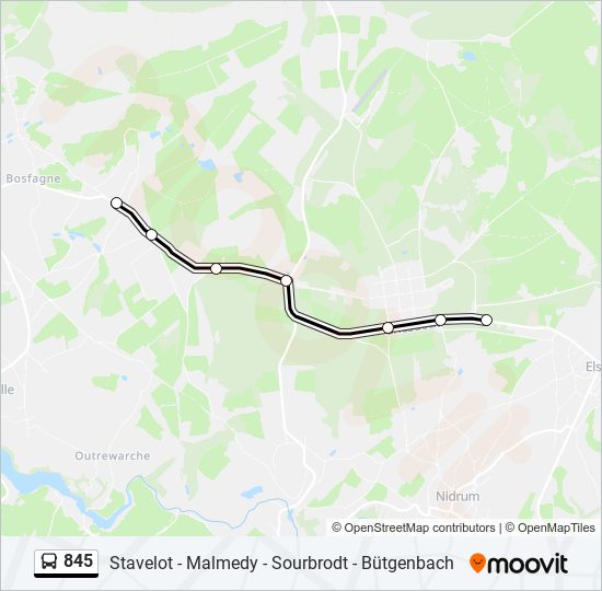 845 bus Line Map