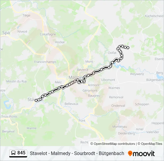 845 Bus Line Map